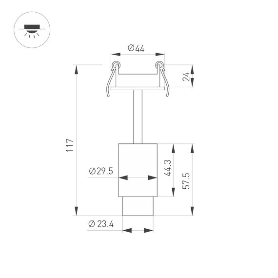 Arlight 049769 Светильник ART-NEMO-BUILT-ZOOM-R29,5-2W Warm3000 (BK, 15-45 deg, 24V) (Arlight, IP20 Металл, 5 лет) 049769, изображение 5