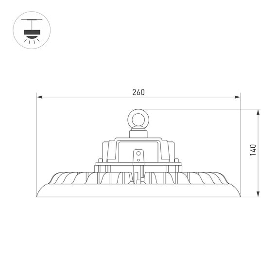 Arlight 052867 Светильник SP-ARIVA-MOTION-R260-100W White5000 (BK, 60 deg, 230V) (Arlight, IP65 Металл, 5 лет) 052867, изображение 4