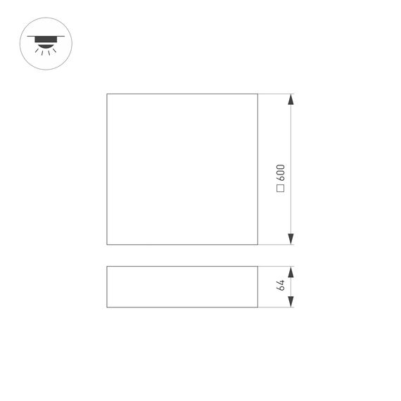 Arlight 041046 Светильник IM-QUADRO-EMERGENCY-3H-S600x600-64W Warm3000 (WH, 120 deg, 230V) (Arlight, IP40 Металл, 2 года) 041046, изображение 12