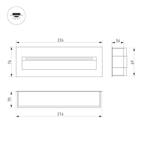 Arlight 029964 Светильник LTD-TRAIL-S226x76-8W Warm3000 (GR, 65 deg, 230V) (Arlight, IP65 Металл, 3 года) 029964, изображение 8