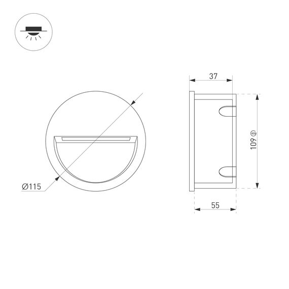 Arlight 029962 Светильник LTD-TRAIL-R115-4W Warm3000 (GR, 65 deg, 230V) (Arlight, IP65 Металл, 3 года) 029962, изображение 8
