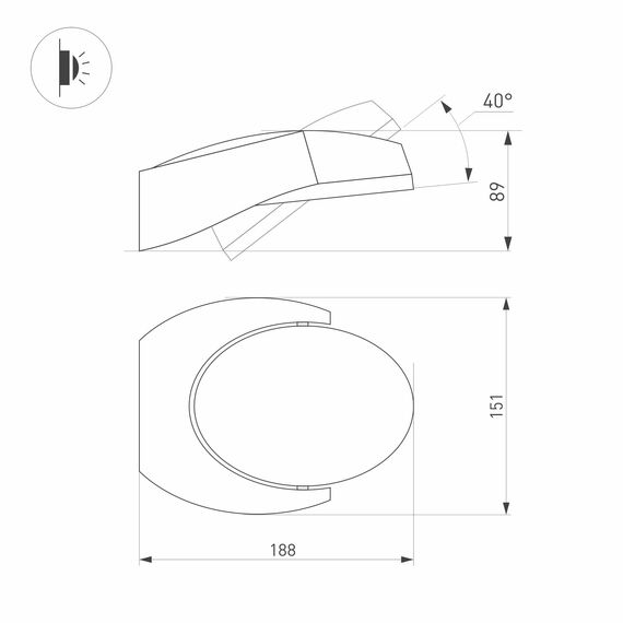 Arlight 029979 Светильник LGD-EYE-WALL-6W Warm3000 (GR, 117 deg, 230V) (Arlight, IP54 Металл, 3 года) 029979, изображение 9