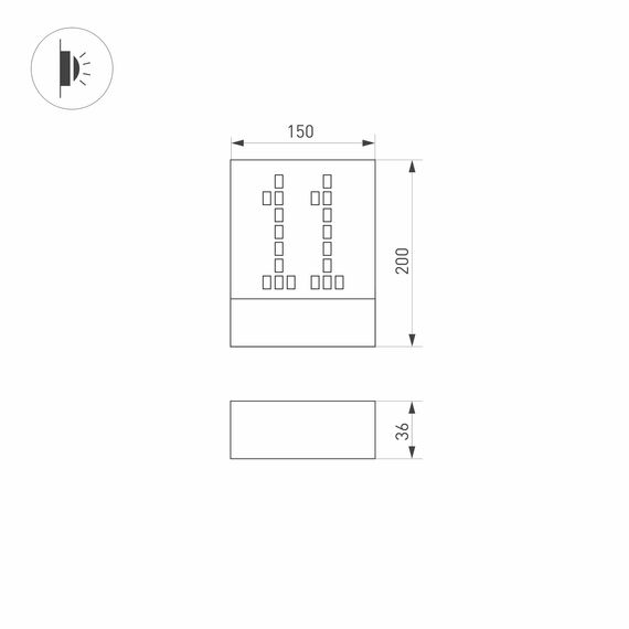 Arlight 031060 Светильник LGD-SIGN-WALL-S150x200-3W Warm3000 (GR, 148 deg, 230V) (Arlight, IP54 Металл, 3 года) 031060, изображение 12