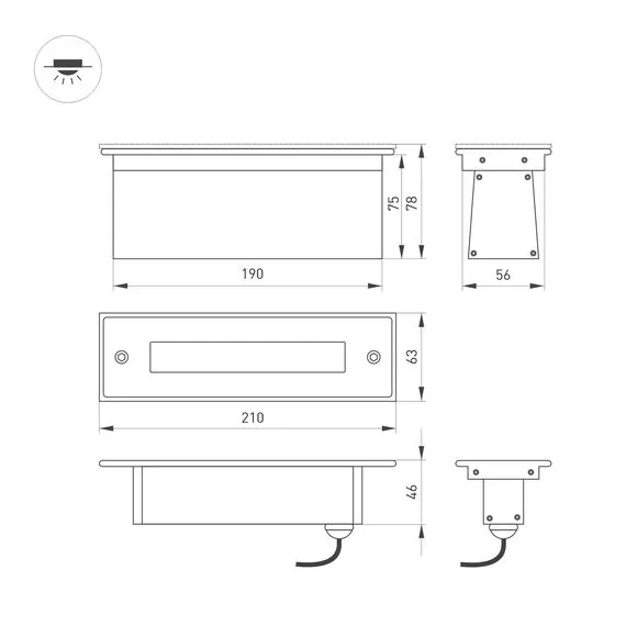 Arlight 024944 Светильник LTD-LINE-TILT-S210-8W Warm3000 (SL, 120 deg, 230V) (Arlight, IP67 Металл, 3 года) 024944, изображение 9