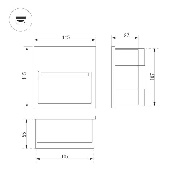 Arlight 029963 Светильник LTD-TRAIL-S115x115-4W Warm3000 (GR, 70 deg, 230V) (Arlight, IP65 Металл, 3 года) 029963, изображение 8