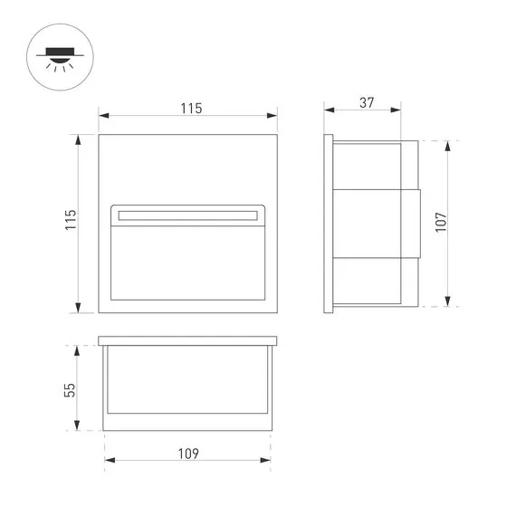 Arlight 029963 Светильник LTD-TRAIL-S115x115-4W Warm3000 (GR, 70 deg, 230V) (Arlight, IP65 Металл, 3 года) 029963, изображение 7