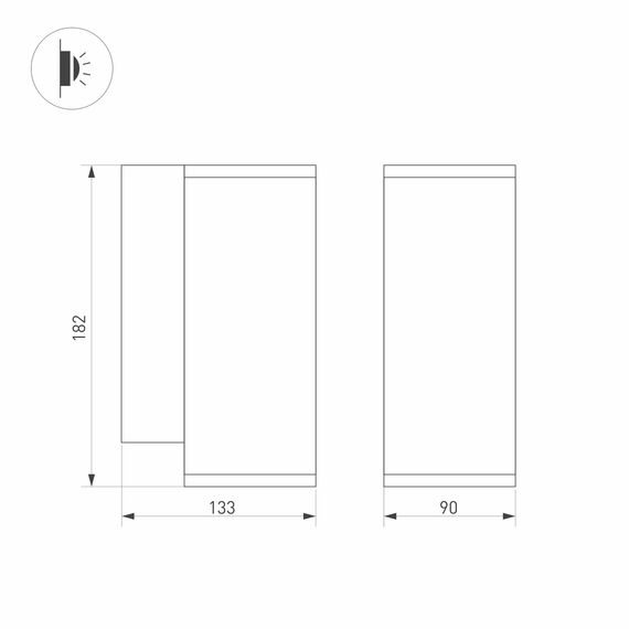 Arlight 029976 Светильник LGD-FORMA-WALL-R90-12W Warm3000 (GR, 44 deg, 230V) (Arlight, IP54 Металл, 3 года) 029976, изображение 3