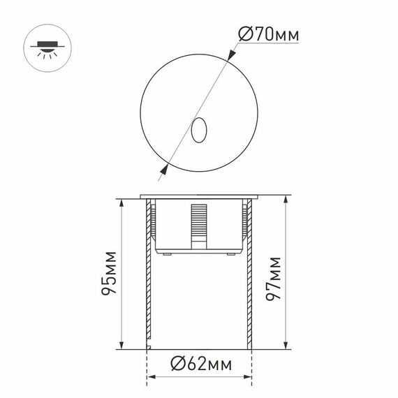 Arlight 031166 Светильник LT-GAP-R70-3W Warm3000 (BK, 30deg, 230V) (Arlight, IP65 Металл, 3 года) 031166, изображение 13