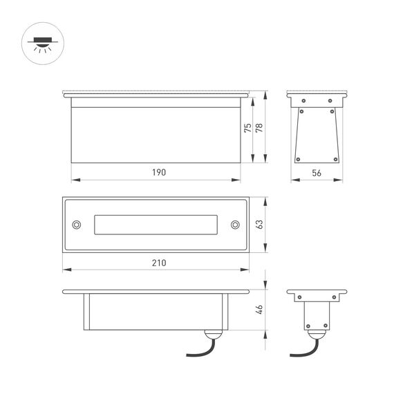 Arlight 024944 Светильник LTD-LINE-TILT-S210-8W Warm3000 (SL, 120 deg, 230V) (Arlight, IP67 Металл, 3 года) 024944, изображение 9