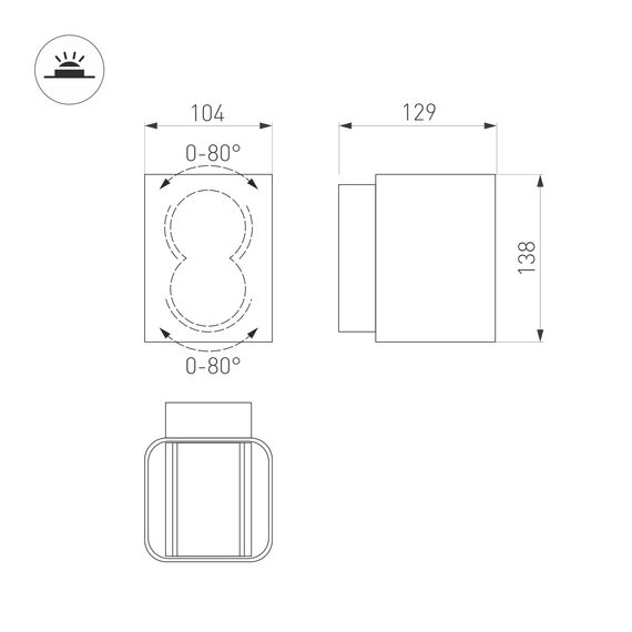 Arlight 021932 Светильник LGD-Wall-Vario-J2B-12W Warm White (Arlight, IP54 Металл, 3 года) 021932, изображение 15