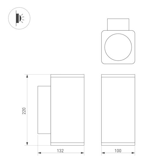 Arlight 046195 Светильник LGD-EVO-WALL-TWIN-S100x100-2x12W Warm3000 (GR, 44 deg, 230V) (Arlight, IP54 Металл, 3 года) 046195, изображение 9