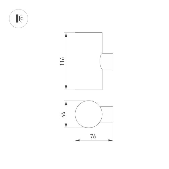 Arlight 033306 Светильник LGD-RAY-WALL-TWIN-R46-2x3W Warm3000 (GR, 24 deg, 230V) (Arlight, IP65 Металл, 3 года) 033306, изображение 9