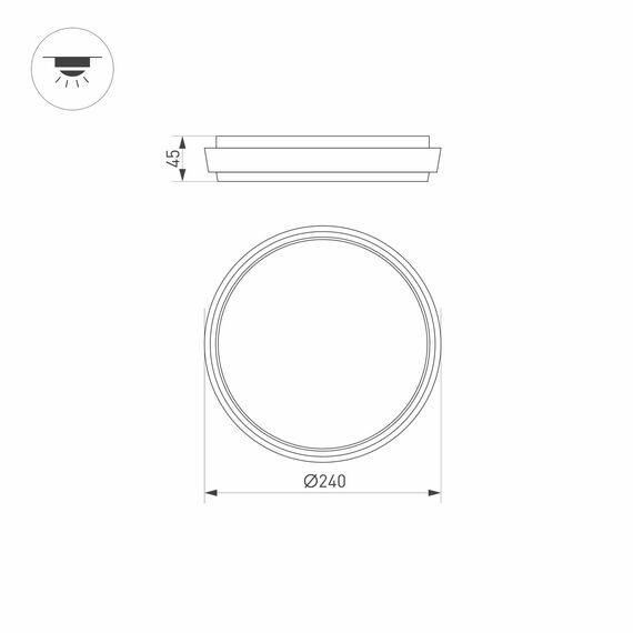Arlight 029949 Светильник LGD-GIRO-R240-25W Warm3000 (GR, 110 deg, 230V) (Arlight, IP54 Металл, 3 года) 029949, изображение 9