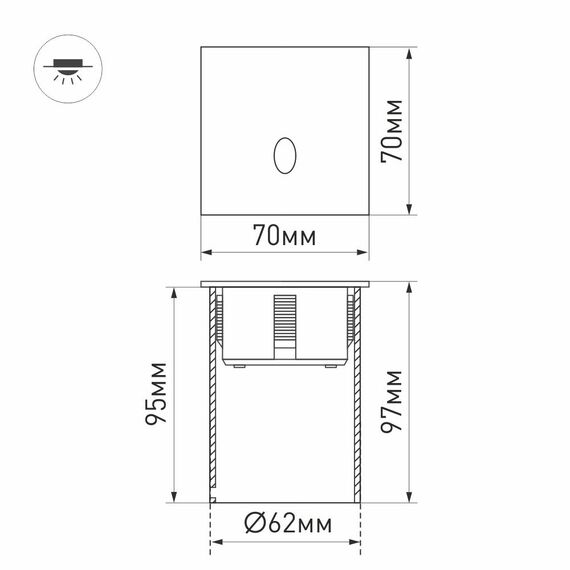 Arlight 031167 Светильник LT-GAP-S70x70-3W Warm3000 (BK, 30deg, 230V) (Arlight, IP65 Металл, 3 года) 031167, изображение 13