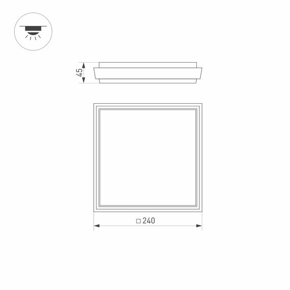 Arlight 032427 Светильник LGD-AREA-S240x240-25W Day4000 (GR, 110 deg, 230V) (Arlight, IP54 Металл, 3 года) 032427, изображение 12