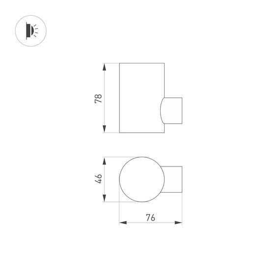 Arlight 033310(1) Светильник LGD-RAY-WALL-R46-3W Warm3000 (GR, 24 deg, 230V) (Arlight, IP65 Металл, 3 года) 033310(1), изображение 7