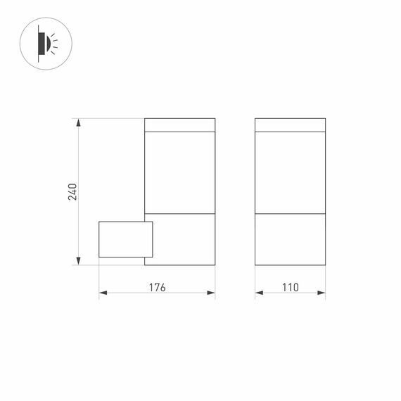 Arlight 029985 Светильник LGD-STEM-WALL-10W Warm3000 (GR, 185 deg, 230V) (Arlight, IP65 Металл, 3 года) 029985, изображение 10