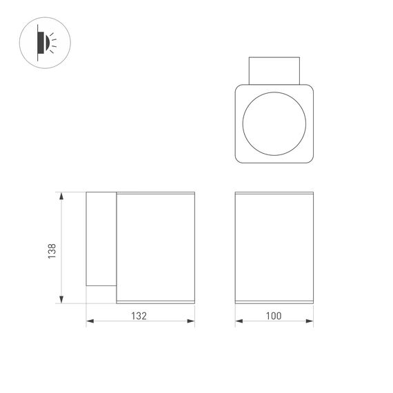 Arlight 046193 Светильник LGD-EVO-WALL-S100x100-12W Warm3000 (GR, 44 deg, 230V) (Arlight, IP54 Металл, 3 года) 046193, изображение 10