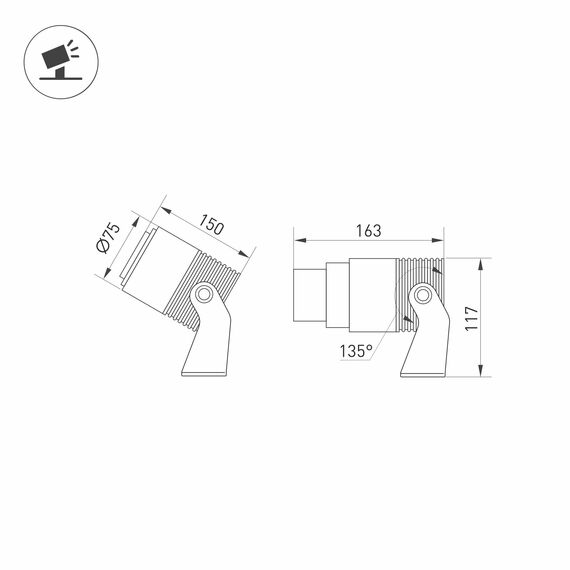 Arlight 032562 Светильник ALT-RAY-ZOOM-R75-18W Warm3000 (DG, 10-40 deg, 230V) (Arlight, IP67 Металл, 3 года) 032562, изображение 9