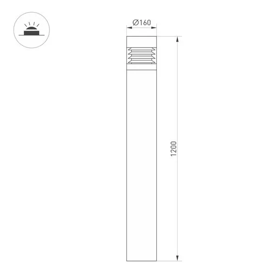 Arlight 047688 Светильник LGD-FRESNEL-BOLL-H1200-20W Warm3500-MIX (GR, 290 deg, 230V) (Arlight, IP65 Металл, 5 лет) 047688, изображение 13
