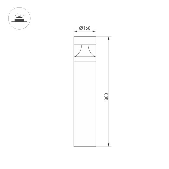 Arlight 045533 Светильник LGD-LANDMARK-BOLL-H800-20W Warm3500-MIX (GR, 300 deg, 230V) (Arlight, IP65 Металл, 5 лет) 045533, изображение 12