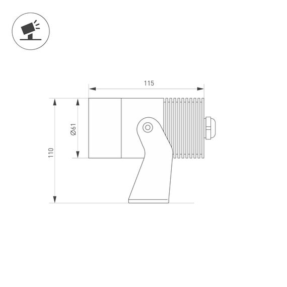 Arlight 035892 Светильник ALT-RAY-R61-12W Warm3000 (DG, 6 deg, 230V) (Arlight, IP67 Металл, 3 года) 035892, изображение 3