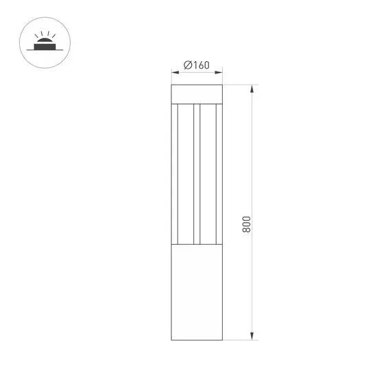 Arlight 045537 Светильник LGD-CASTELLO-BOLL-H800-20W Warm3500-MIX (GR, 80 deg, 230V) (Arlight, IP65 Металл, 5 лет) 045537, изображение 3