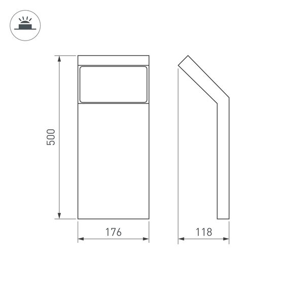 Arlight 029991 Светильник LGD-ECRAN-BOLL-H500-9W Warm3000 (GR, 108 deg, 230V) (Arlight, IP65 Металл, 3 года) 029991, изображение 6