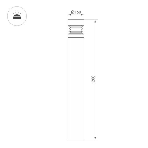 Arlight 047688 Светильник LGD-FRESNEL-BOLL-H1200-20W Warm3500-MIX (GR, 290 deg, 230V) (Arlight, IP65 Металл, 5 лет) 047688, изображение 13