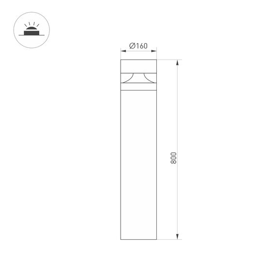 Arlight 045528 Светильник LGD-GUIDE-BOLL-H800-20W Warm3500-MIX (GR, 280 deg, 230V) (Arlight, IP65 Металл, 5 лет) 045528, изображение 10