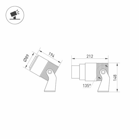 Arlight 031319 Светильник ALT-RAY-ZOOM-R89-25W Day4000 (DG, 10-40 deg, 230V) (Arlight, IP67 Металл, 3 года) 031319, изображение 5