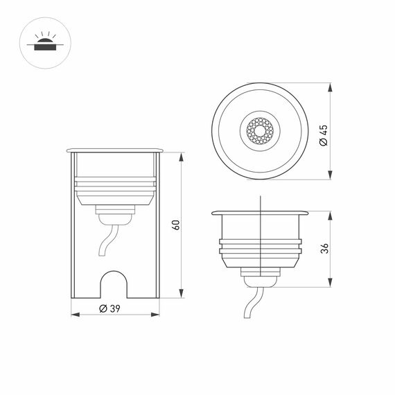 Arlight 028056 СветильникT-AQUA-R45-3W White6000 (SL, 45 deg, 12V) (Arlight, Герметичный) 028056, изображение 6