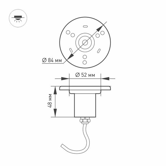 Arlight 024938 СветильникT-AQUA-R85-7W Warm3000 (SL, 25 deg, 12V) (Arlight, IP68 Металл, 3 года) 024938, изображение 10