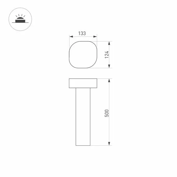Arlight 029968 Светильник LGD-SWAMP-BOLL-H500-7W Warm3000 (GR, 93 deg, 230V) (Arlight, IP65 Металл, 3 года) - ! УПАКОВКА СОСТОИТ ИЗ - 1 шт, изображение 12