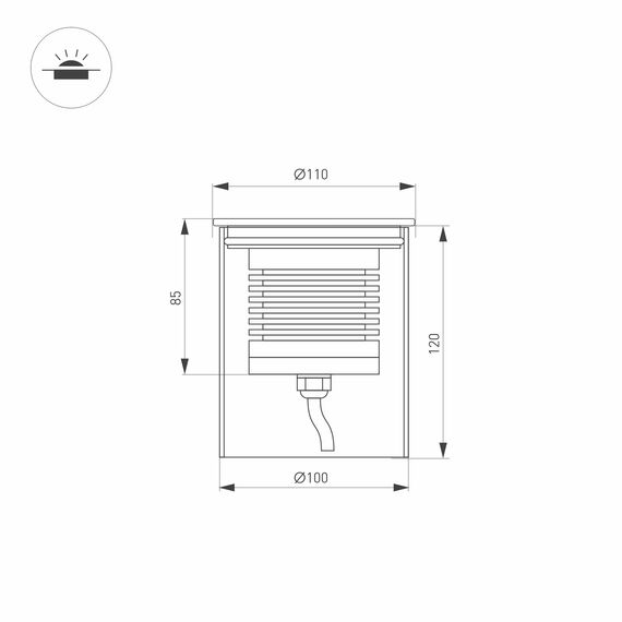 Arlight 026450(1) Светильник LTD-GROUND-R110-15W Warm3000 (SL, 20 deg, 230V) (Arlight, IP67 Металл, 3 года) 026450(1), изображение 6