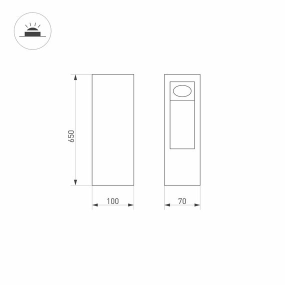 Arlight 029965 Светильник LGD-MARK-BOLL-H650-7W Warm3000 (GR, 60 deg, 230V) (Arlight, IP54 Металл, 3 года) 029965, изображение 4