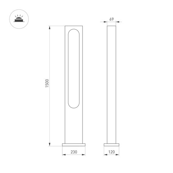 Arlight 035395 Светильник LGD-MUSE-BOLL-H1500-18W Warm3000 (DG, 328 deg, 230V) (Arlight, IP65 Металл, 3 года) 035395, изображение 6
