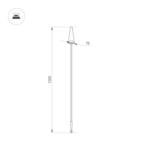 Arlight 037521 Светильник LGD-CONO-BOLL-H1500-7W Warm3000 (DG, 36 deg, 230V) (Arlight, IP65 Металл, 3 года) 037521, изображение 4