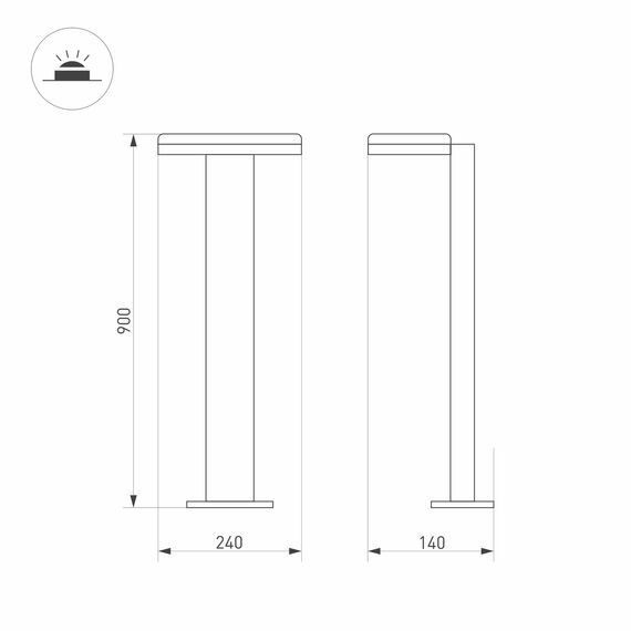 Arlight 029978 Светильник LGD-TENT-BOLL-H900-9W Warm3000 (GR, 110 deg, 230V) (Arlight, IP65 Металл, 3 года) 029978, изображение 8