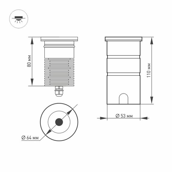Arlight 026449 Светильник LTD-GROUND-R65-6W Warm3000 (SL, 24 deg, 230V) (Arlight, IP67 Металл, 3 года) 026449, изображение 8