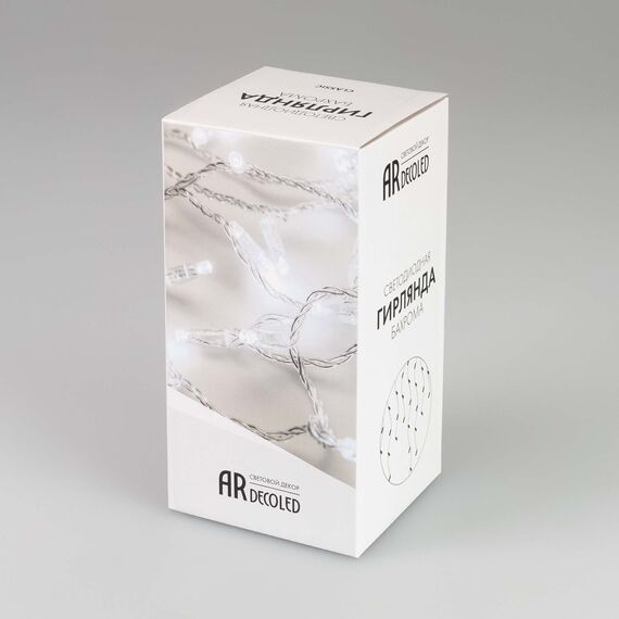 Arlight 034117 Светодиодная гирлянда ARD-EDGE-CLASSIC-2400x600-WHITE-88LED-MILK-FLASH Warm (230V, 6W) (Ardecoled, IP65) 034117, изображение 6