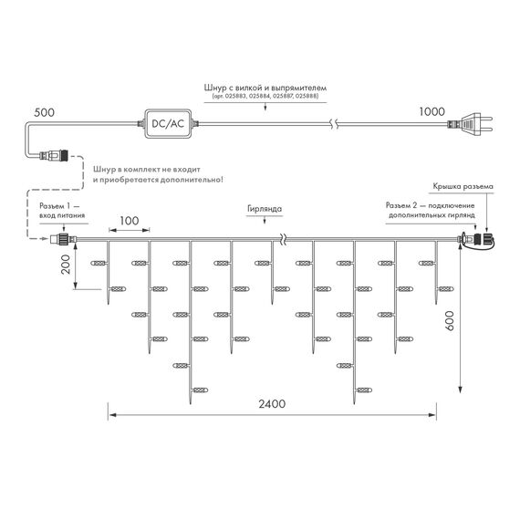 Arlight 034106 Светодиодная гирлянда ARD-EDGE-CLASSIC-2400x600-CLEAR-88LED-MILK-STD Warm (230V, 6W) (Ardecoled, IP65) 034106, изображение 10
