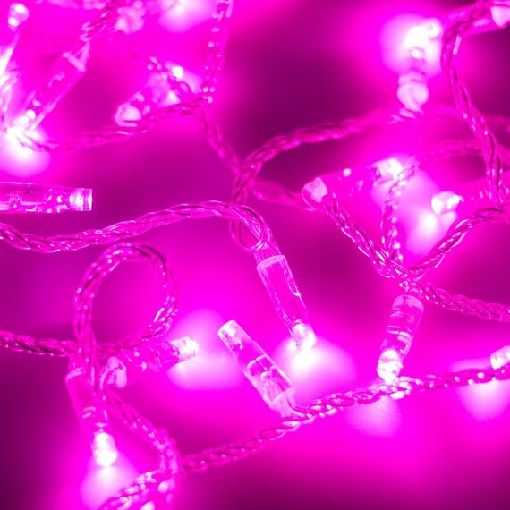 Arlight 025792 Светодиодная гирлянда ARD-STRING-CLASSIC-10000-CLEAR-100LED-FLASH PINK (230V, 7W) (Ardecoled, IP65) 025792, изображение 2