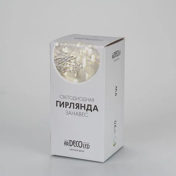 Arlight 024829 Светодиодная гирлянда ARD-CURTAIN-HOME-1500x1500-CLEAR-144LED White (230V, 6W) (Ardecoled, IP20) 024829, изображение 9