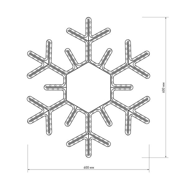Arlight 025308 Фигура ARD-SNOWFLAKE-M5-600x600-216LED White (230V, 15W) (Ardecoled, IP65) 025308, изображение 6
