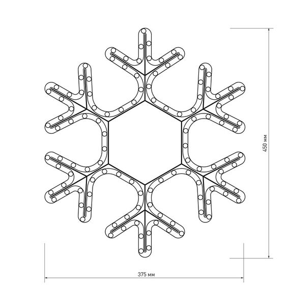 Arlight 025315 Фигура ARD-SNOWFLAKE-M7-450x375-108LED Warm (230V, 6,5W) (Ardecoled, IP65) 025315, изображение 8
