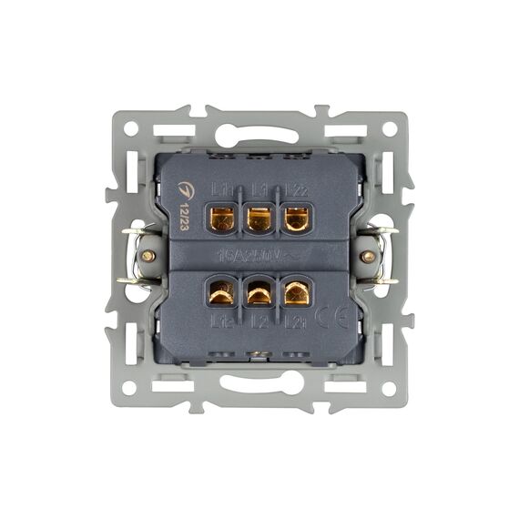 Arlight 043727 Механизм выключателя двухклавишный проходной SWT-MKP2-PL-WH (250V, 16A) (Arlight, -) 043727, изображение 5