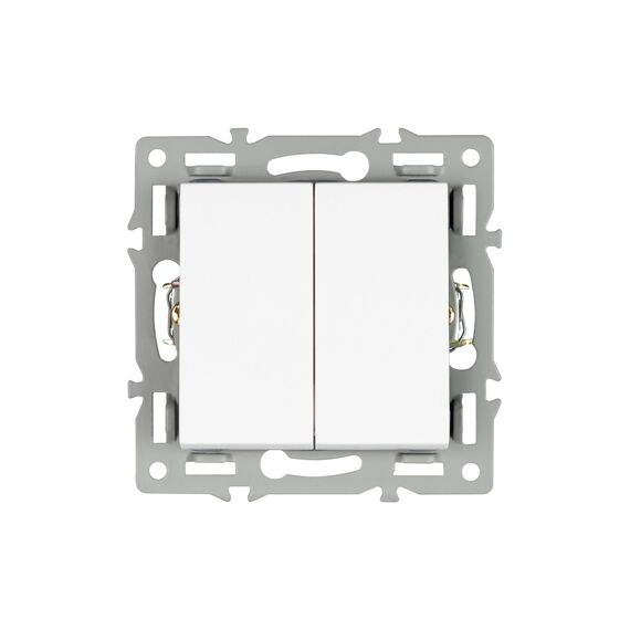 Arlight 043727 Механизм выключателя двухклавишный проходной SWT-MKP2-PL-WH (250V, 16A) (Arlight, -) 043727, изображение 4