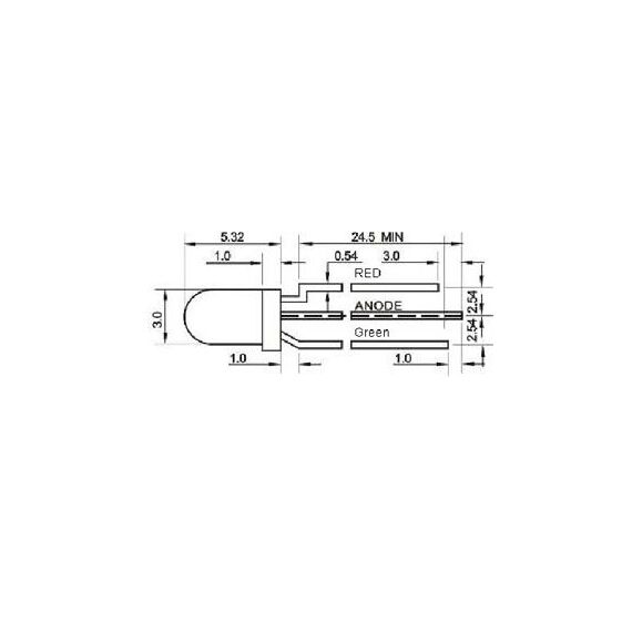 Arlight 010710 Светодиод ARL-3514EGW/3L (anode) (Arlight, 3мм (круглый)) 010710, изображение 6
