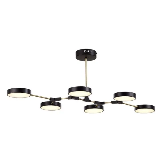 EVOLUCE SLE6004-402-06 Светильник потолочный Черный, Латунь/Черный LED 6*10W